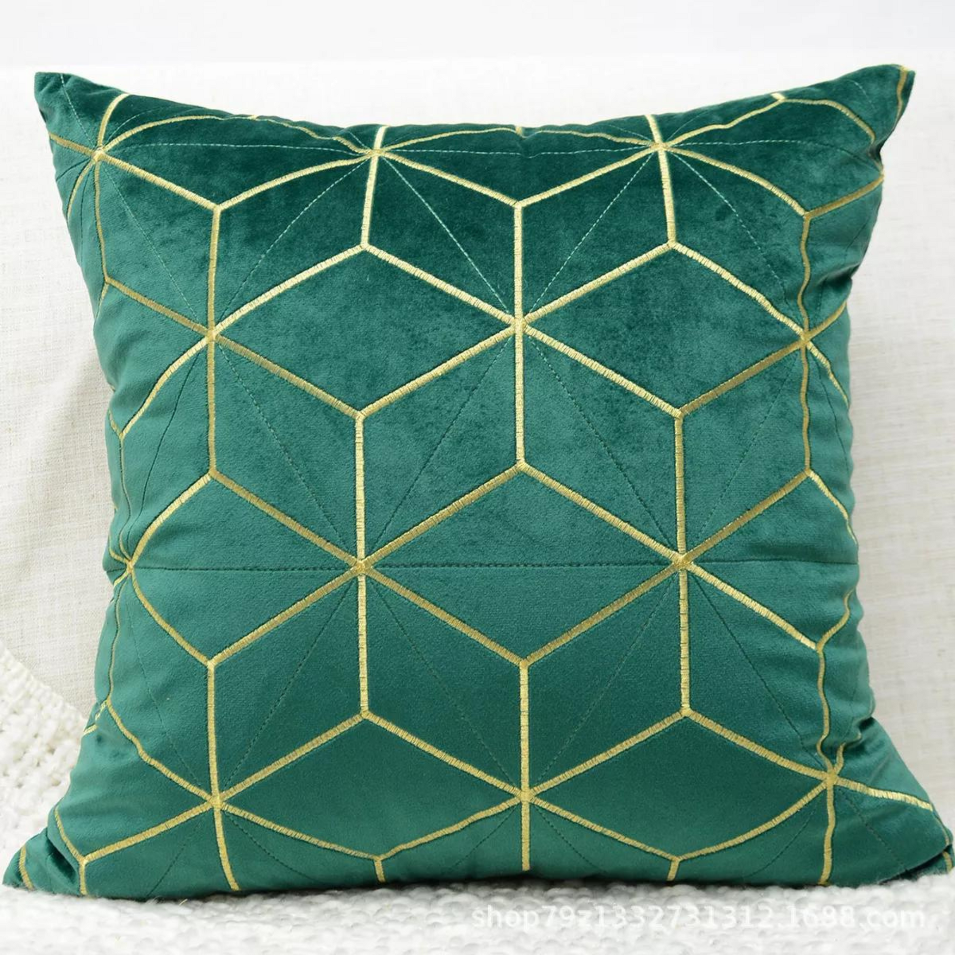 Gold Plaid Velvet Cushion Cover (18x18" - 45x45 cm) - ScentiMelti Home Fragrance, Beauty & Gifts UK