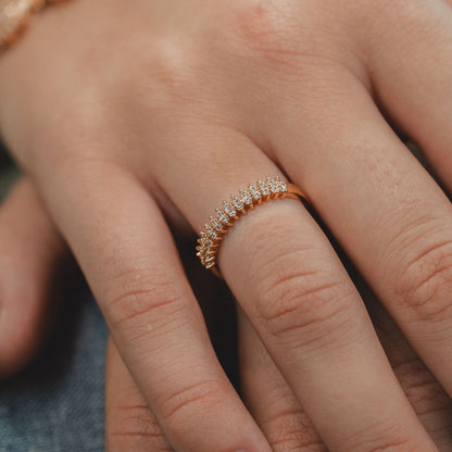 Adjustable Round Rose Gold Elegant Zircon Geometric Stackable Ring - ScentiMelti Home Fragrance, Beauty & Gifts UK