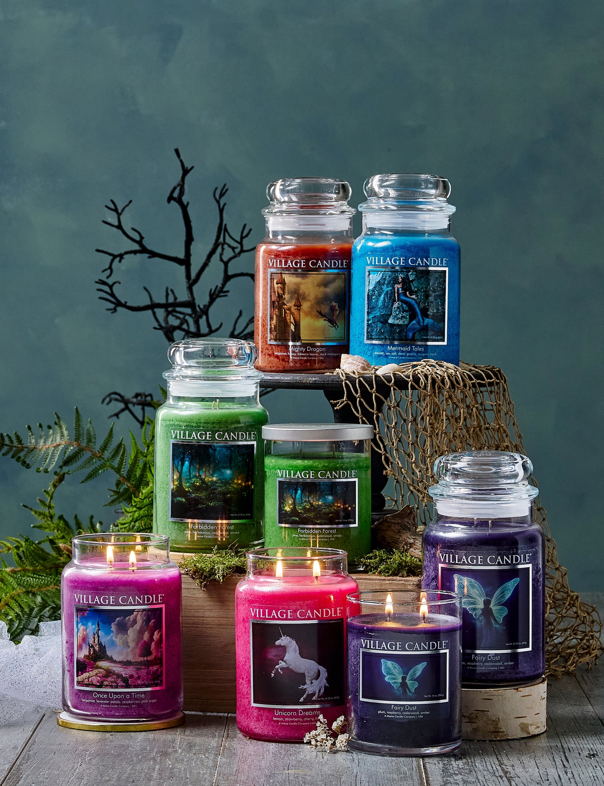 Village Candle - Once Upon a Time - Large Glass Dome - ScentiMelti Home Fragrance, Beauty & Gifts UK