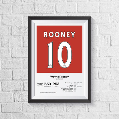 Wayne Rooney Manchester United Legend Stats Print MOTM Football ScentiMelti Wax Melts