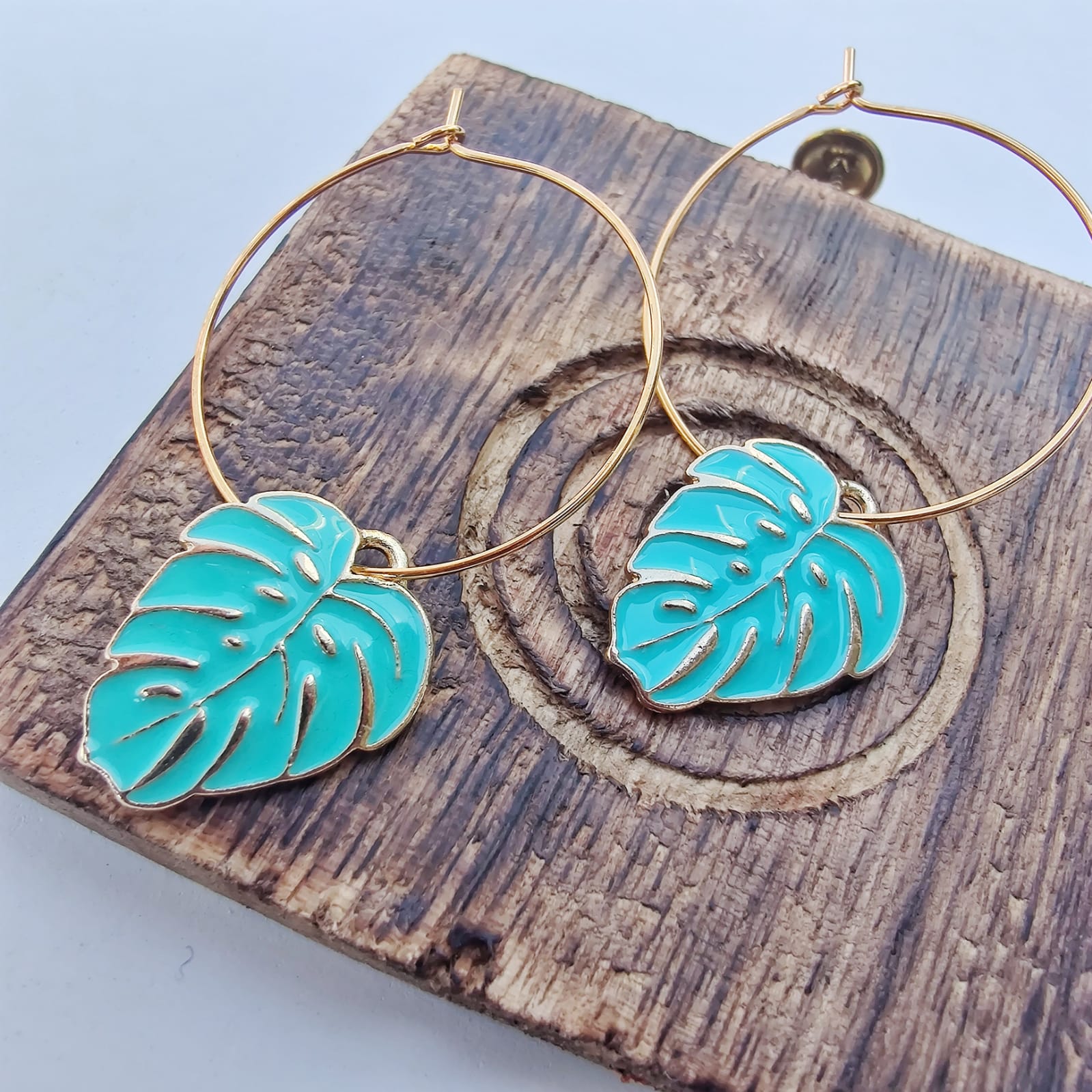 Tropical Leaf Charm Dangle Dainty Floral Huggie Tree Leaf Hoop Earrings The Colourful Aura ScentiMelti Wax Melts