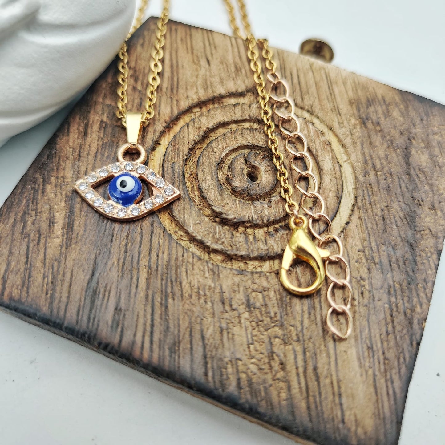 Evil Eye Zircon Minimalist Adjustable Turkish Boho Charm Protection Choker - ScentiMelti Home Fragrance, Beauty & Gifts UK