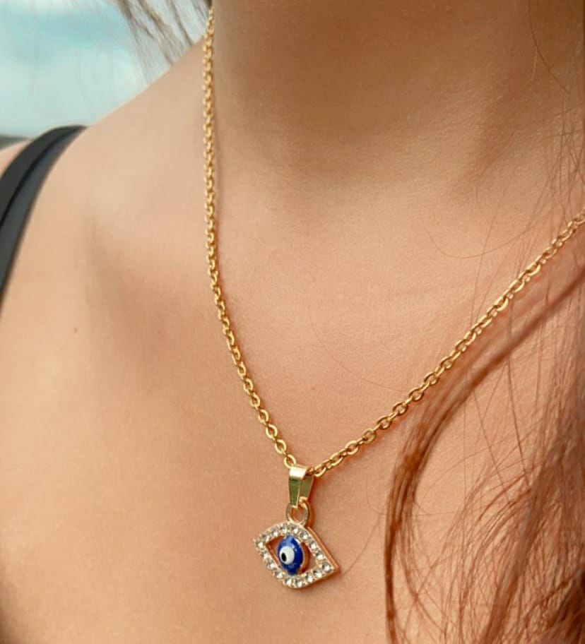 Evil Eye Zircon Minimalist Adjustable Turkish Boho Charm Protection Choker - ScentiMelti Home Fragrance, Beauty & Gifts UK