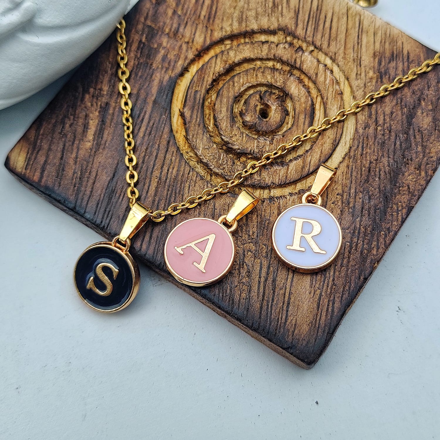 Personalised Custom Mini Initial Letter Alphabet Letter Disc Charm Pendant The Colourful Aura ScentiMelti Wax Melts