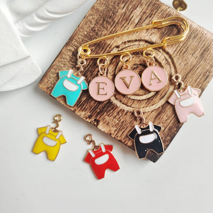 Personalised Name Charm Initial Bridesmaid Wedding New Born Brooch Pin The Colourful Aura ScentiMelti Wax Melts