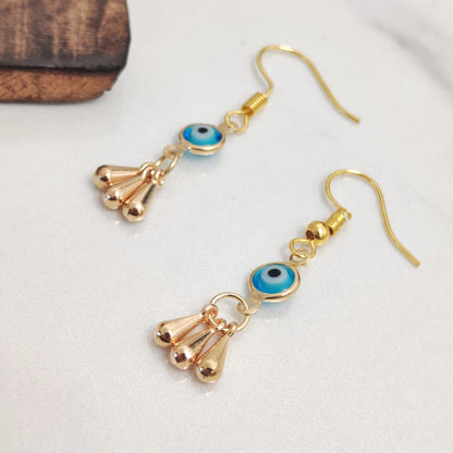 Handmade Evil Eye Protection Greek Lucky Eye Gold Dangle Drop Earrings The Colourful Aura ScentiMelti Wax Melts