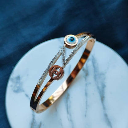 Lightning Zircon Evil Eye Rose Gold Chanel Bangle Bracelet The Colourful Aura ScentiMelti Wax Melts