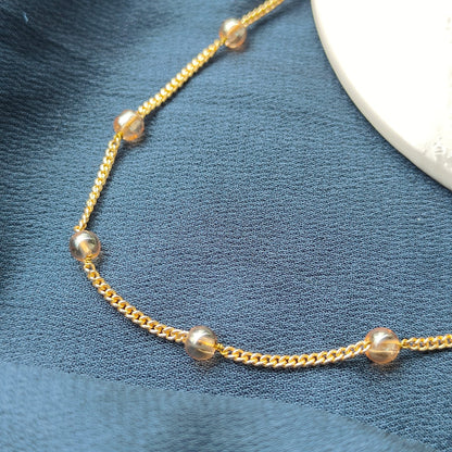 Small Gold Glass Pearl Everyday Unisex Beaded Choker Necklace - ScentiMelti Home Fragrance, Beauty & Gifts UK