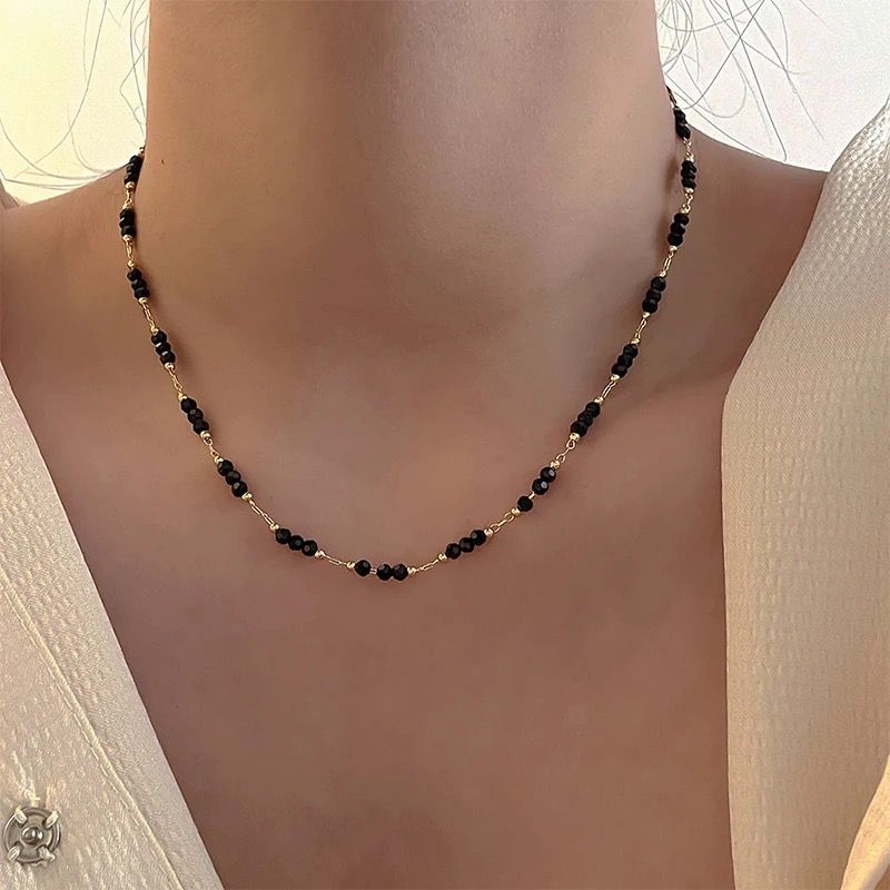 Handmade Black Crystal Beaded Indian Asian Nazar Mangalsutra Choker Necklace - ScentiMelti Home Fragrance, Beauty & Gifts UK