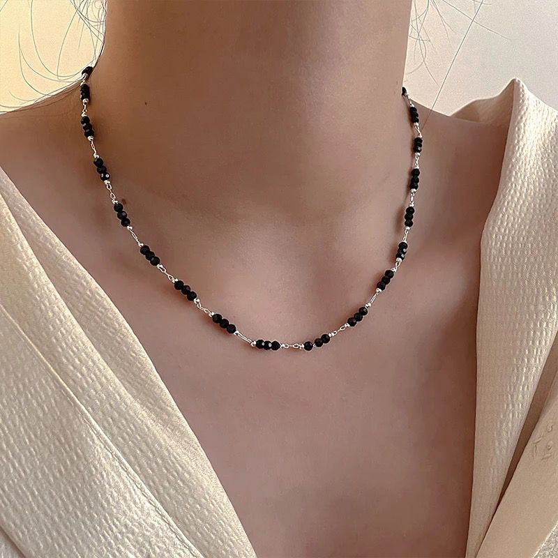 Handmade Black Crystal Beaded Indian Asian Nazar Mangalsutra Choker Necklace - ScentiMelti Home Fragrance, Beauty & Gifts UK