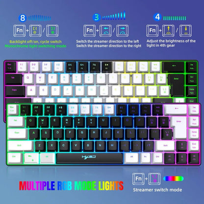 RGB Mechanical Gaming Keyboard Black-White 68 Key Red/Blue Switch ABS Caps Wired Membrane Gaming Office - ScentiMelti Home Fragrance, Beauty & Gifts UK