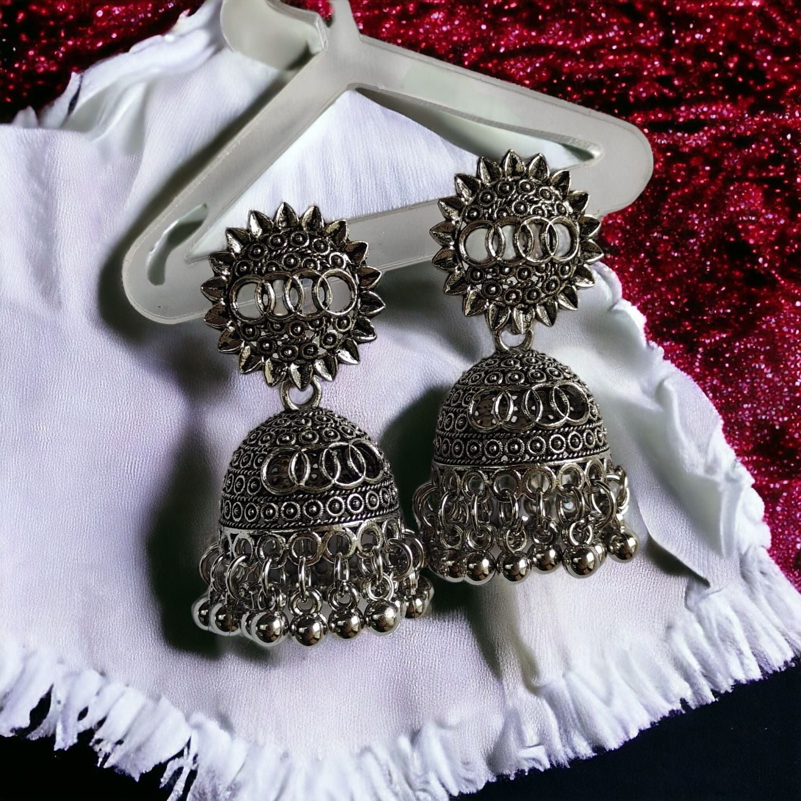 Oxidised Bohemian Indian Asian Bridal Boho Jhumkis The Colourful Aura ScentiMelti Wax Melts