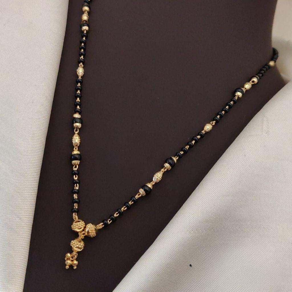 Gold Black Beaded Indian Asian Nazar Mangalsutra Choker Necklace - ScentiMelti Home Fragrance, Beauty & Gifts UK