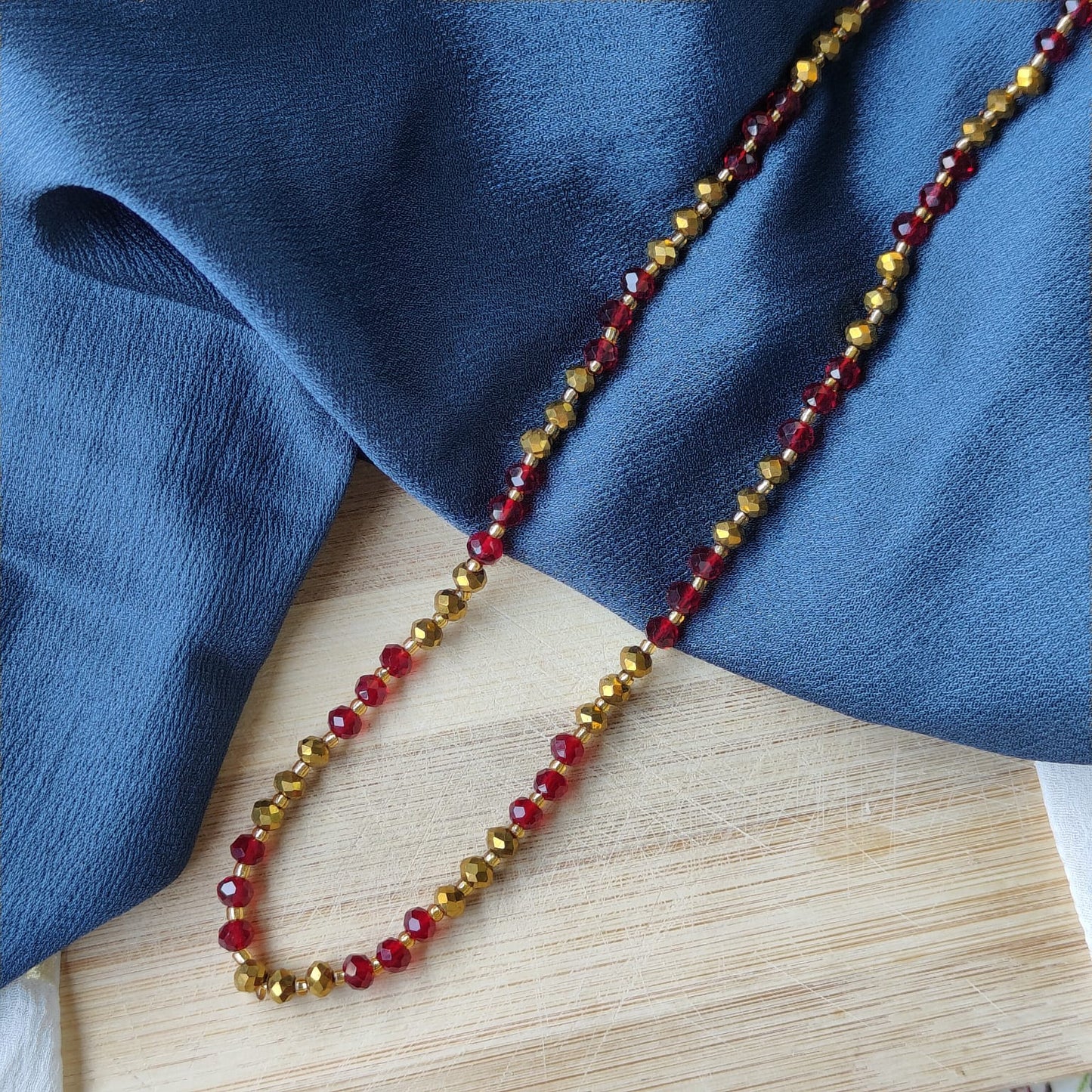 Red Gold Handmade Freshwater Bohemian Necklace - ScentiMelti Home Fragrance, Beauty & Gifts UK