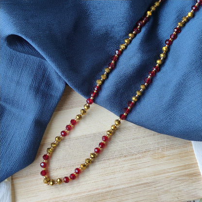 Red Gold Handmade Freshwater Bohemian Necklace - ScentiMelti Home Fragrance, Beauty & Gifts UK