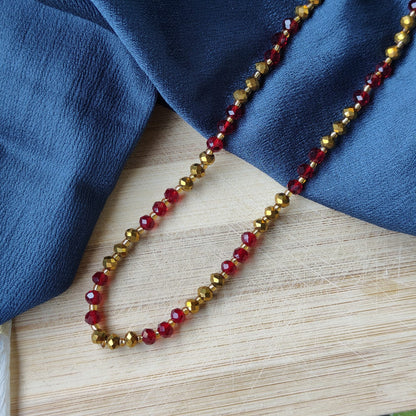 Red Gold Handmade Freshwater Bohemian Necklace - ScentiMelti Home Fragrance, Beauty & Gifts UK