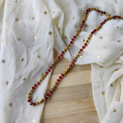 Red Gold Handmade Freshwater Bohemian Necklace - ScentiMelti Home Fragrance, Beauty & Gifts UK