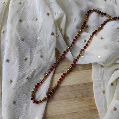 Red Gold Handmade Freshwater Bohemian Necklace - ScentiMelti Home Fragrance, Beauty & Gifts UK