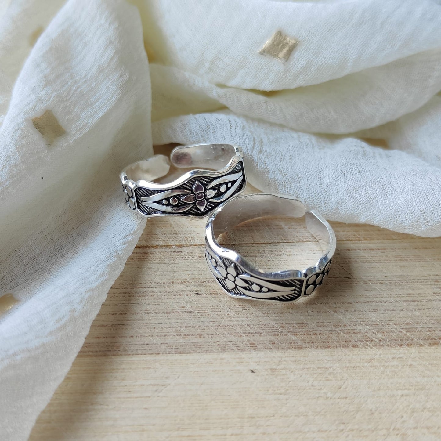 Adjustable Silver Midi Band Dainty Zehen Hippie Band Toe Ring Set - ScentiMelti Home Fragrance, Beauty & Gifts UK