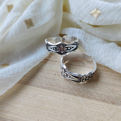 Adjustable Silver Midi Band Dainty Zehen Hippie Band Toe Ring Set - ScentiMelti Home Fragrance, Beauty & Gifts UK