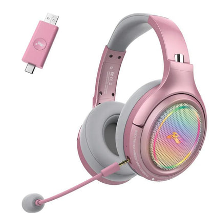 wireless headset 2.4G Low Latency Gaming Headset LED RGB Microphone Pink / Black - ScentiMelti Home Fragrance, Beauty & Gifts UK