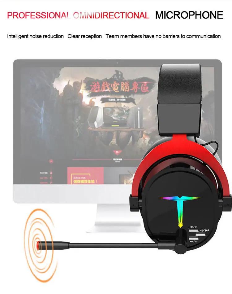 2.4G wireless PC gaming headset headphones microphone led light up - ScentiMelti Home Fragrance, Beauty & Gifts UK