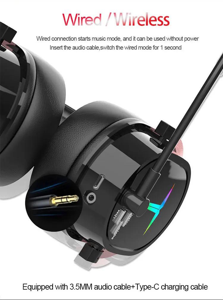 2.4G wireless PC gaming headset headphones microphone led light up - ScentiMelti Home Fragrance, Beauty & Gifts UK