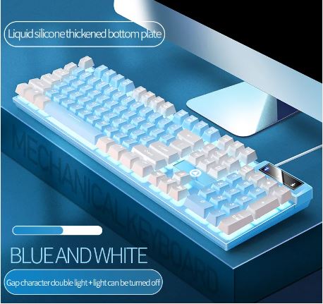 LED hybrid Backlit Keyboard 104key Water Resistant Black/ White/ Blue/ Pink/ Purple / Mixed colours - ScentiMelti Home Fragrance, Beauty & Gifts UK