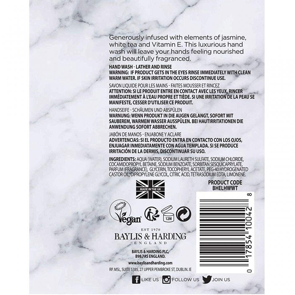 Baylis & Harding Elements Hand Wash White Tea & Neroli 500ml - ScentiMelti Home Fragrance, Beauty & Gifts UK