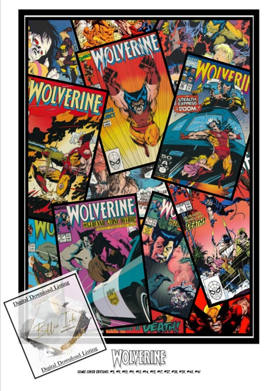 Wolverine Comic Cover Collage Digital Download Billies Inks ScentiMelti Wax Melts