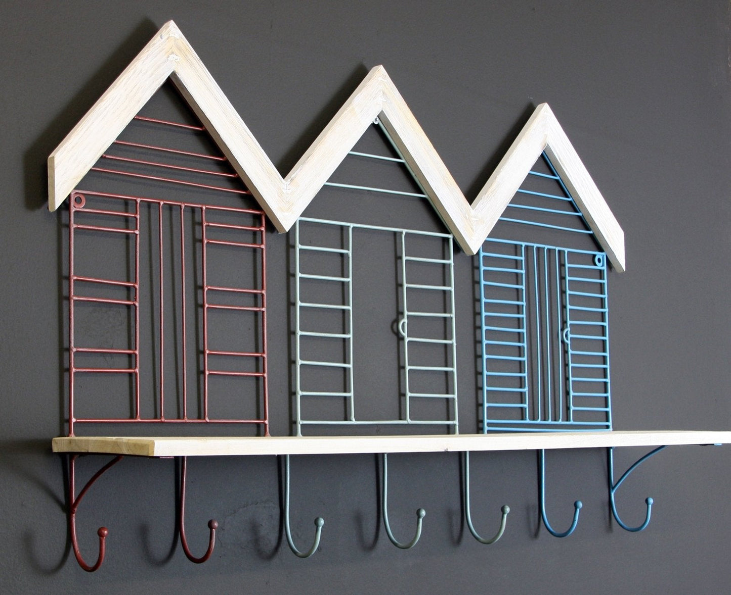 Set Of 7 Beach Hut Wall Hooks With Shelf Billies Inks ScentiMelti Wax Melts