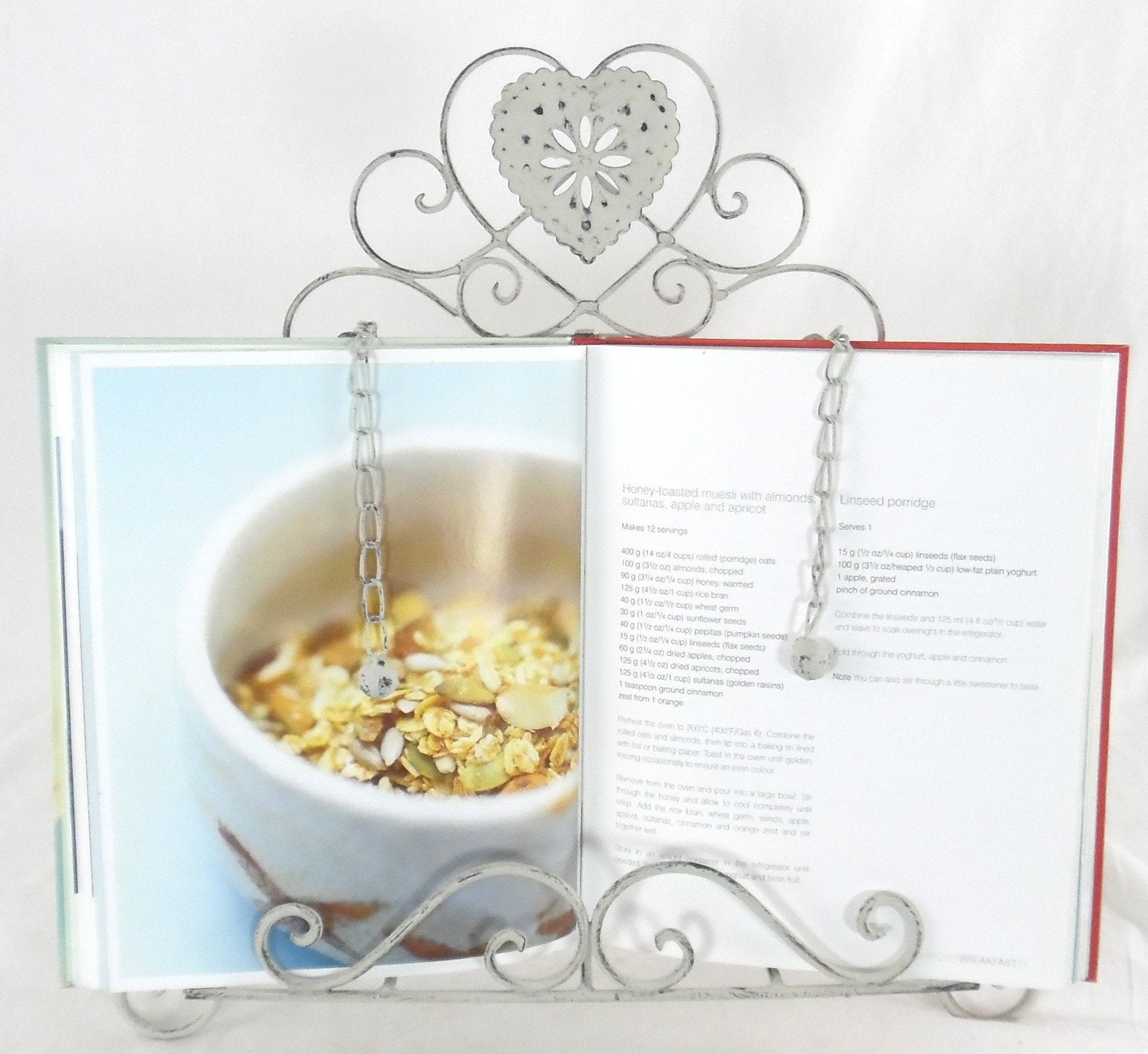 Grey Heart Cookery Book Holder - ScentiMelti Home Fragrance, Beauty & Gifts UK