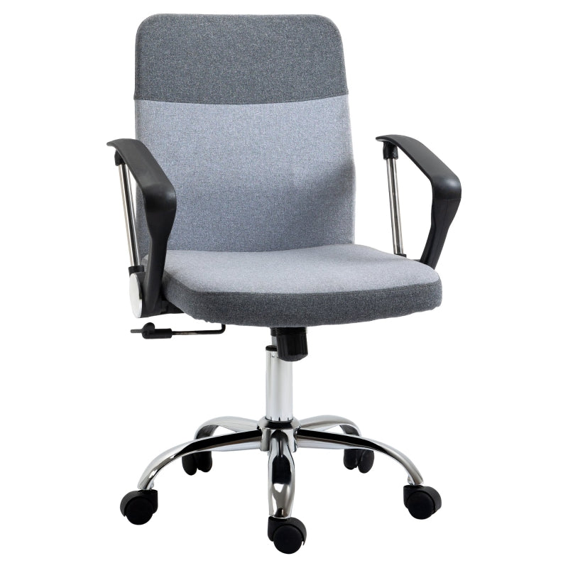 Office Chair gaming chair Linen Fabric Swivel Computer Desk Chair Home Study Adjustable Chair with Wheels, Grey - ScentiMelti Home Fragrance, Beauty & Gifts UK