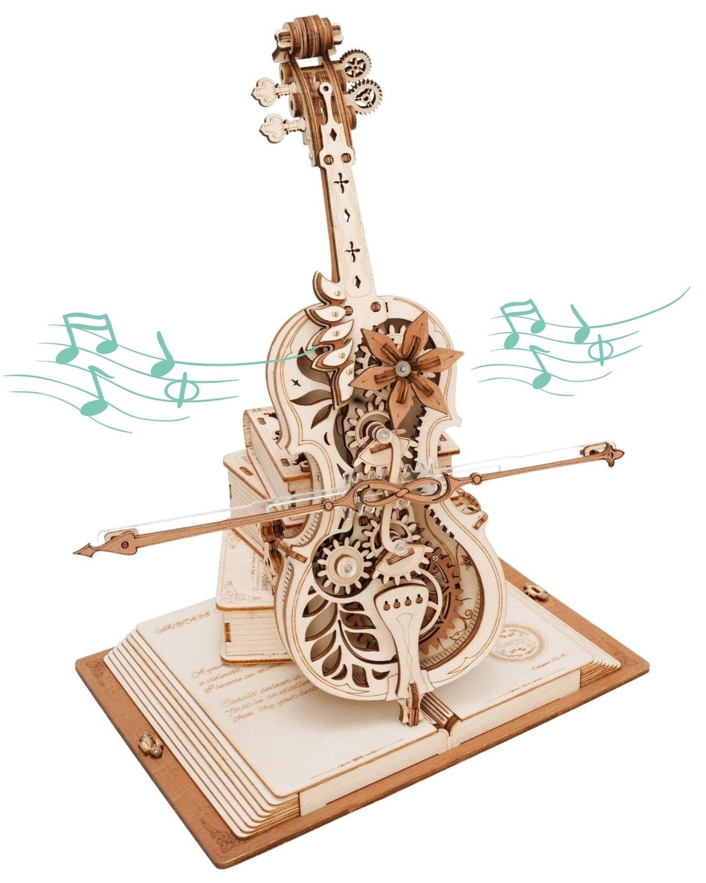 Robotime ROKR Magic Cello Mechanical Music Box Moveable Stem Funny Creative Toys For Child Girls 3D Wooden Puzzle AMK63 - ScentiMelti Home Fragrance, Beauty & Gifts UK