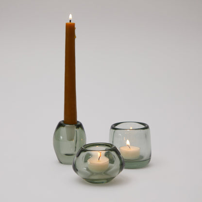 Recycled Glass Tea Light Holder Short - ScentiMelti Home Fragrance, Beauty & Gifts UK