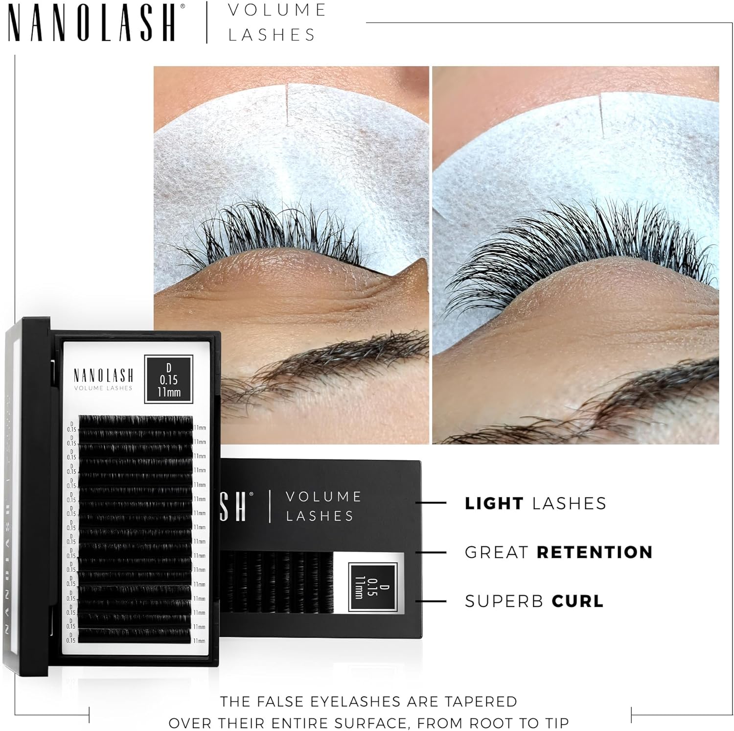 Nanolash Volume Lashes - false lashes for professional eyelash extensions, volume eyelash extensions (0.05 C, 11mm) Beauty Goddess ScentiMelti Wax Melts