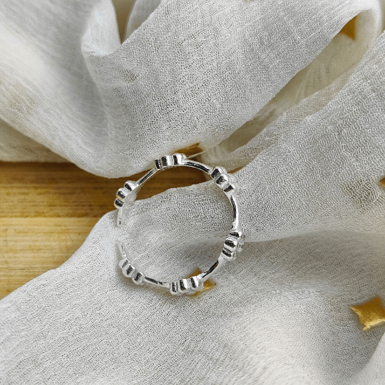 Adjustable Dainty Silver Floral Slim Stacking Simple Daisy Ring - ScentiMelti Home Fragrance, Beauty & Gifts UK