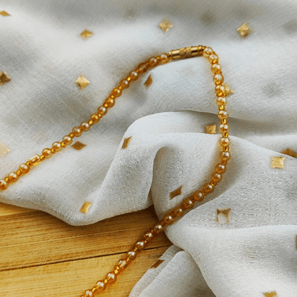 Small Gold Glass Pearl 16 inches Everyday Unisex Beaded Choker Necklace - ScentiMelti Home Fragrance, Beauty & Gifts UK