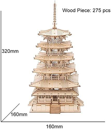 Robotime Five-storied Pagoda 3D Wooden Puzzle Toys For Children Kids Birthday Gift TGN02 - ScentiMelti Home Fragrance, Beauty & Gifts UK