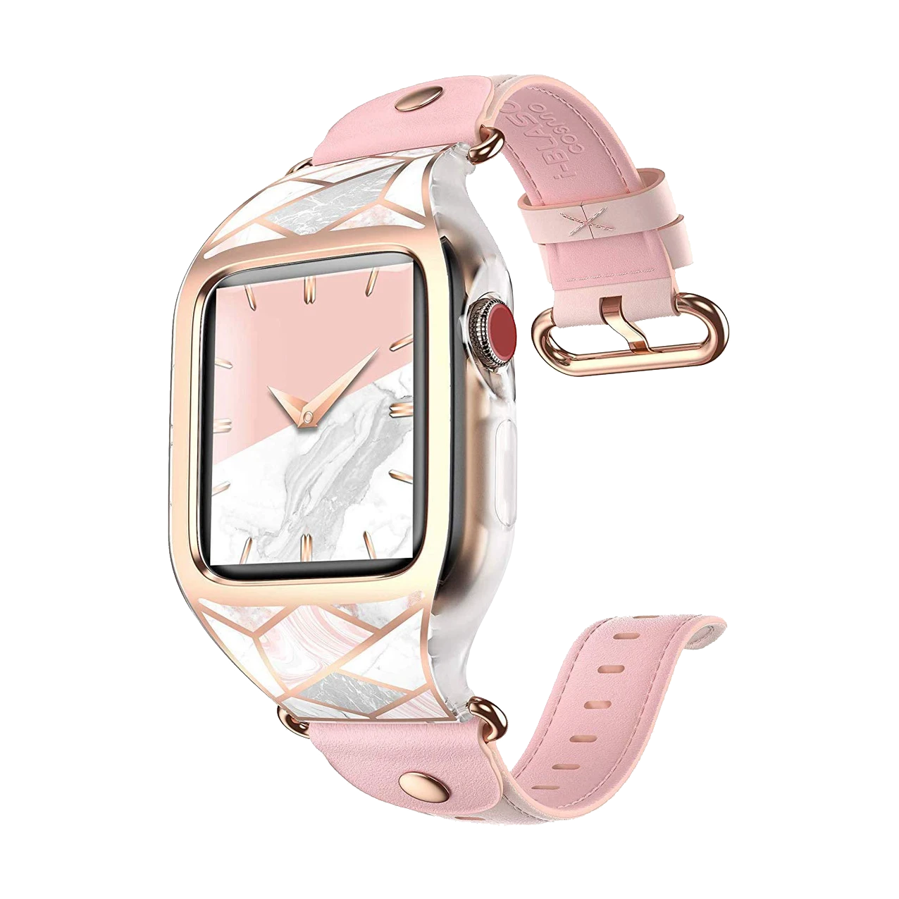 i-Blason Cosmo Case for Apple Watch Series 7 (41mm) and Apple Watch Series 4/5/6/SE (40mm) - Marble Pink - ScentiMelti Home Fragrance, Beauty & Gifts UK