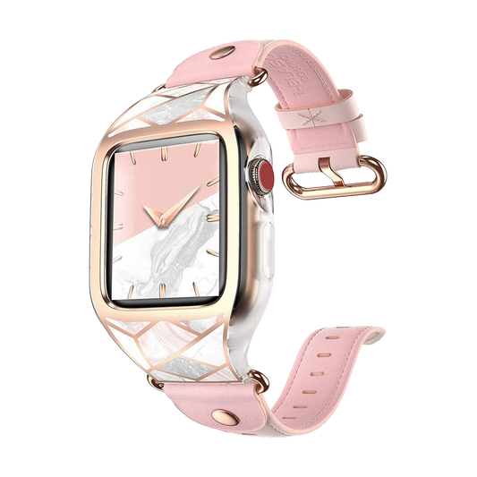 i-Blason Cosmo Case for Apple Watch Series 7 (41mm) and Apple Watch Series 4/5/6/SE (40mm) - Marble Pink - ScentiMelti Home Fragrance, Beauty & Gifts UK