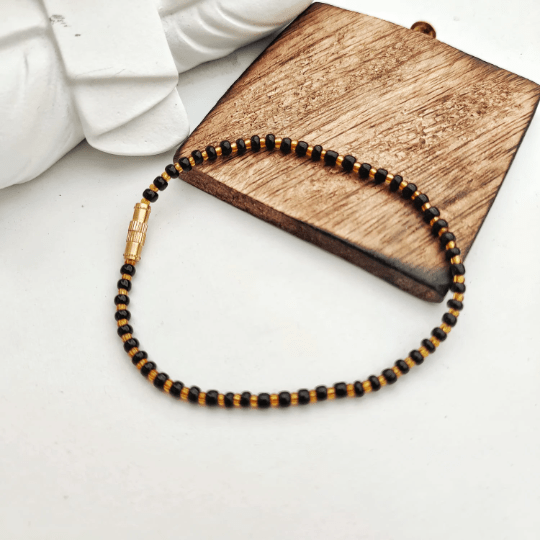 Adjustable Black Golden Beads Indian New Born Kids Nazaria Daily Bracelet - ScentiMelti Home Fragrance, Beauty & Gifts UK