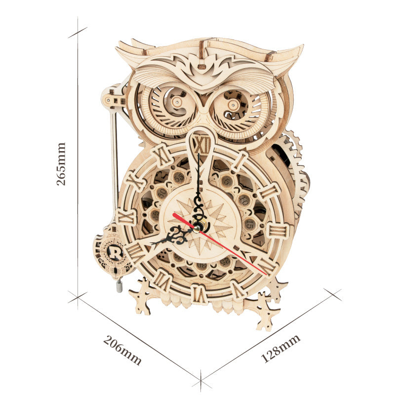 Robotime Rokr Creative DIY Toys 3D Owl Wooden Clock Building Block Kits For Children Christmas Gifts Home Decoration LK503 - ScentiMelti Home Fragrance, Beauty & Gifts UK