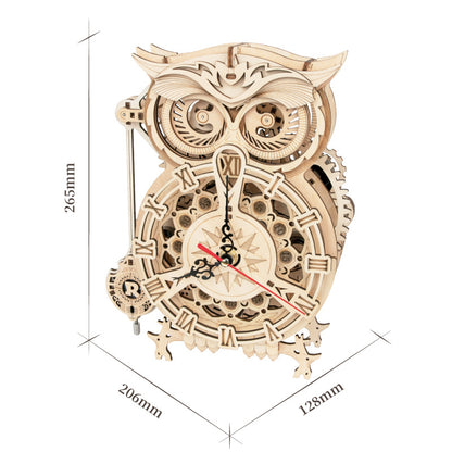 Robotime Rokr Creative DIY Toys 3D Owl Wooden Clock Building Block Kits For Children Christmas Gifts Home Decoration LK503 - ScentiMelti Home Fragrance, Beauty & Gifts UK