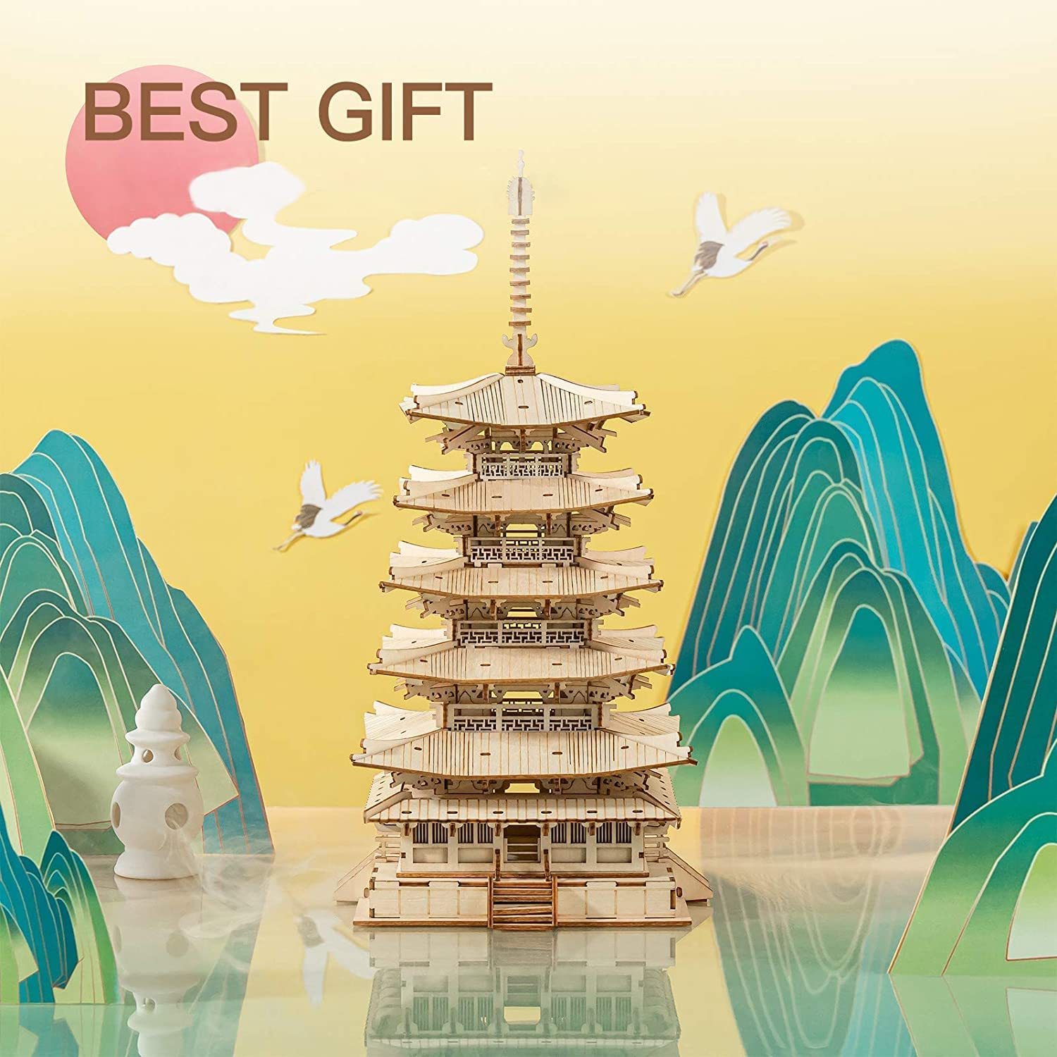 Robotime Five-storied Pagoda 3D Wooden Puzzle Toys For Children Kids Birthday Gift TGN02 - ScentiMelti Home Fragrance, Beauty & Gifts UK