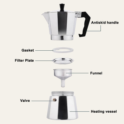 RAINBEAN Stovetop Espresso Maker 180ml For 3 Cups Espresso, Italian Moka Pot Coffee Maker, For Coffee Latte Mocha Cappuccino Macchiato Cuban Cafe Makers, Silver ScentiMelti Home Fragrance, Beauty & Gifts UK ScentiMelti Wax Melts