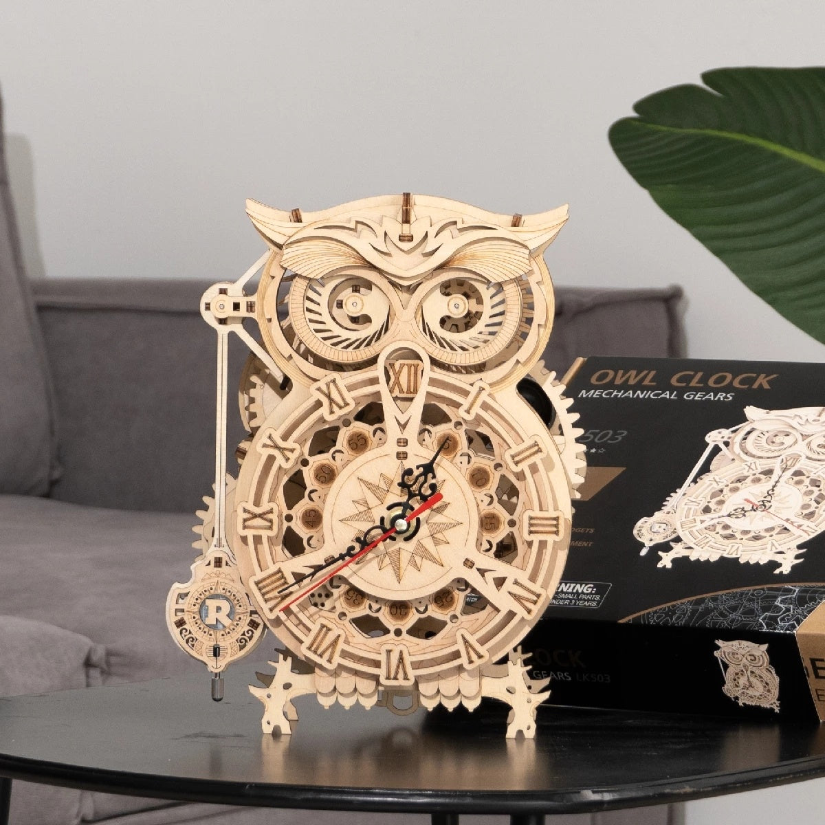 Robotime Rokr Creative DIY Toys 3D Owl Wooden Clock Building Block Kits For Children Christmas Gifts Home Decoration LK503 - ScentiMelti Home Fragrance, Beauty & Gifts UK