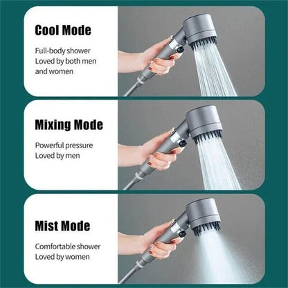 3 Modes Shower Head With Filter High Pressure Water Saving Massage Body Scalp - ScentiMelti Home Fragrance, Beauty & Gifts UK