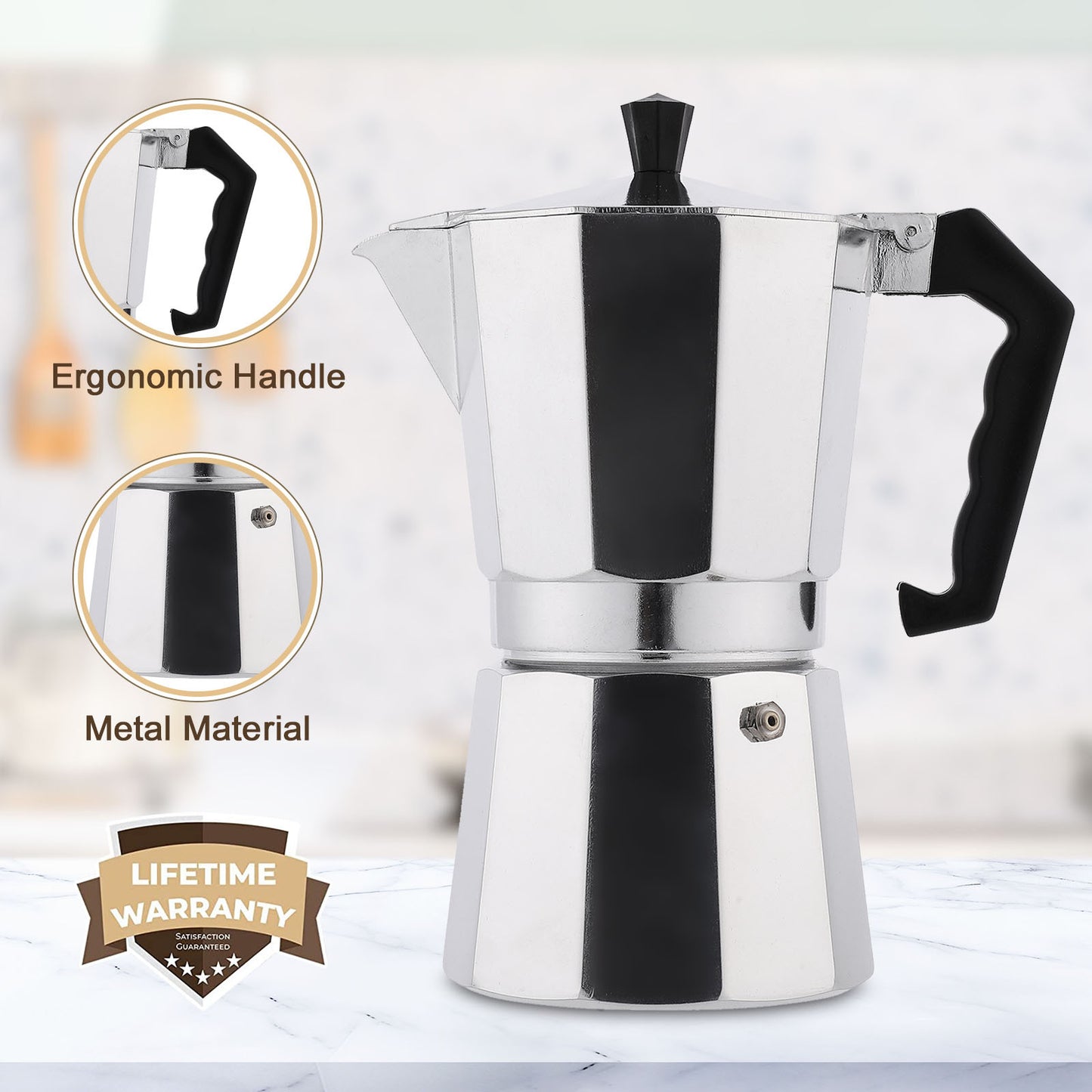 RAINBEAN Stovetop Espresso Maker 180ml For 3 Cups Espresso, Italian Moka Pot Coffee Maker, For Coffee Latte Mocha Cappuccino Macchiato Cuban Cafe Makers, Silver ScentiMelti Home Fragrance, Beauty & Gifts UK ScentiMelti Wax Melts