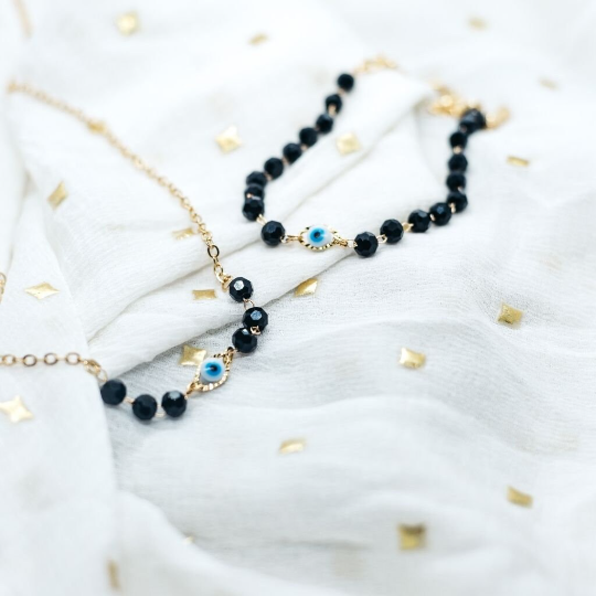 Evil Eye Black Beads Indian Mangalsutra Nazar Protection Necklace - ScentiMelti Home Fragrance, Beauty & Gifts UK